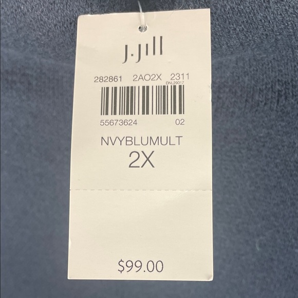 NWT J. Jill Navy Blue Floral Women's Sweater Size 2X - Picture 6 of 9